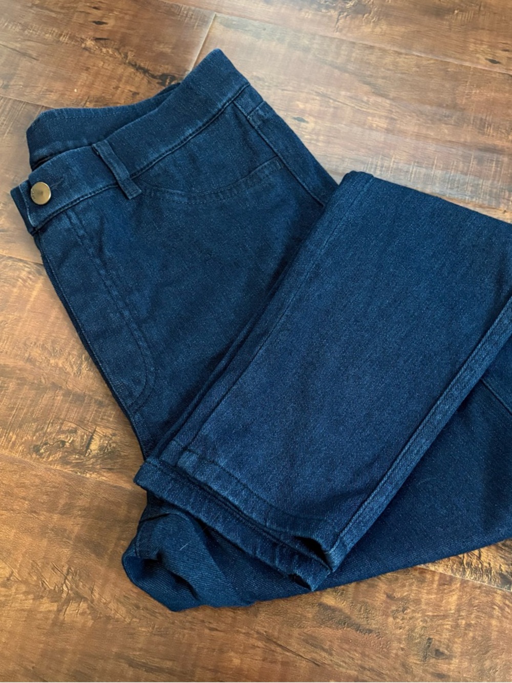 Uniqlo Dark Blue Stretch Cotton Blend Pants